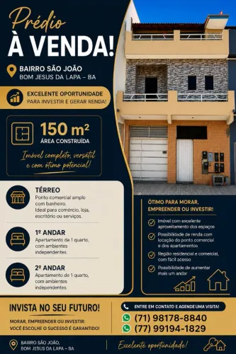 Prédio à venda! Oportunidade em Bom J. Da Lapa - BA