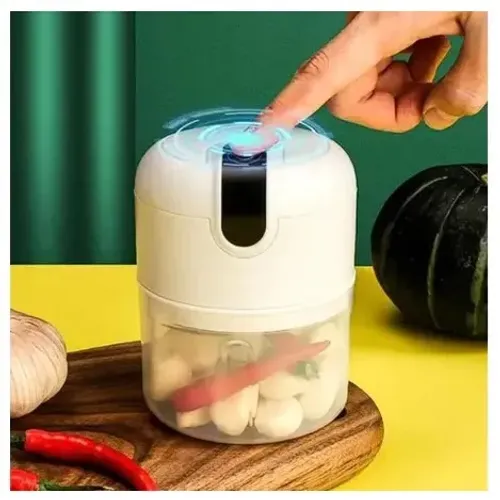 Mini Processador Alimentos Moedor Elétrico Alho Sem Fio NA COR BRANCA