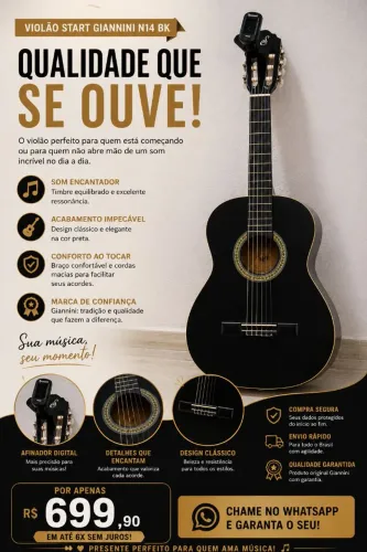 Violão Start Giannini N14 BK