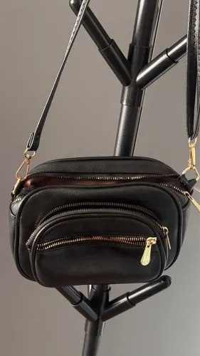 Bolsa Victor Henzo Preta Original Couro Ecológico com Alça Regulável