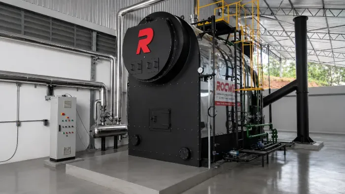 Caldeira 6000Kg/h x 10,00 Kgf/cm² - Lenha Nível zero do Piso para Locação
