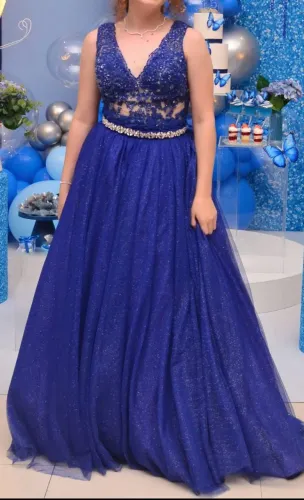 Vestido Debutante Azul Royal 