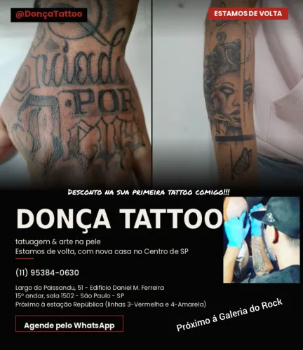 Tatuagem PROMO! Tattoo Prox Galeria do Rock Centro SP - Tatuagens
