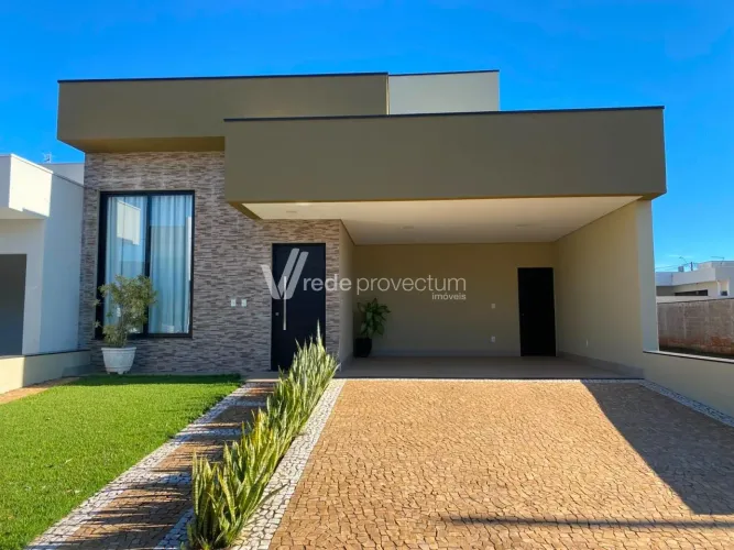 Casa Térrea no Condomínio Campos do Conde II em Paulínia 3 Suítes e Quintal