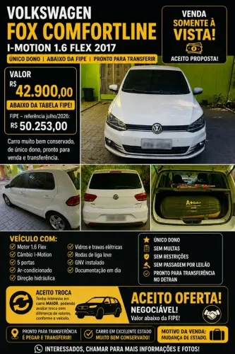 Volkswagen Fox Comfortline I Motion 1.6 Flex 8V 5P 2017