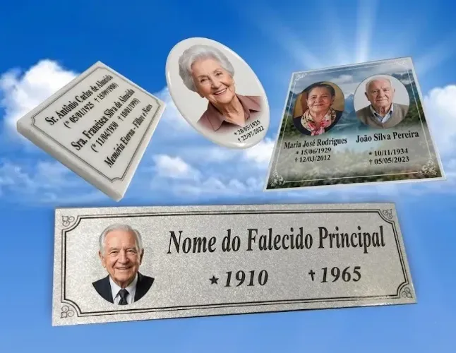 Placas para túmulos em mármore