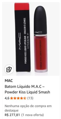Batom Líquido M.A.C- Powder Kiss Liquid Smash