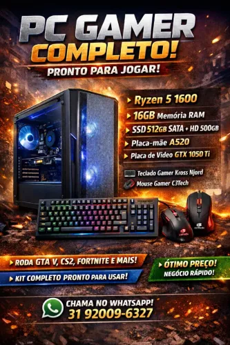 PC GAMER COMPLETO - PRONTO PARA JOGAR