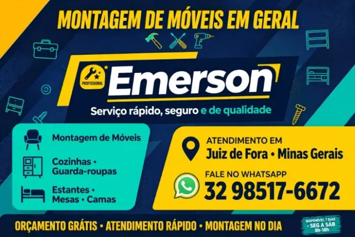 Montagem de móveis em geral.