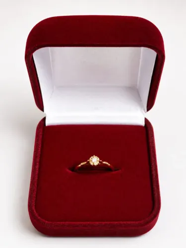 Anel solitário em ouro 18k com brilhantes