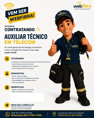 Vaga p/ Auxiliar Técnico