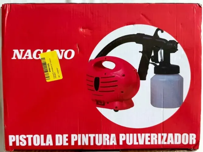 Kit completo Pistola de Pintura Pulverizadora Nagano + Mini Compressor 650W 220V Garantia