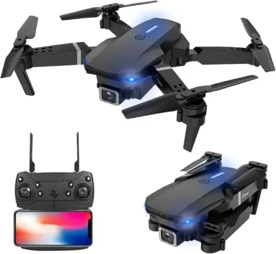 Mini drone MW E&E E88 Dual 88 com câmera 4K preto 2.4GHz 1 bateria
