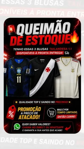Camisetas do Brasil e times Feminina e Masculina