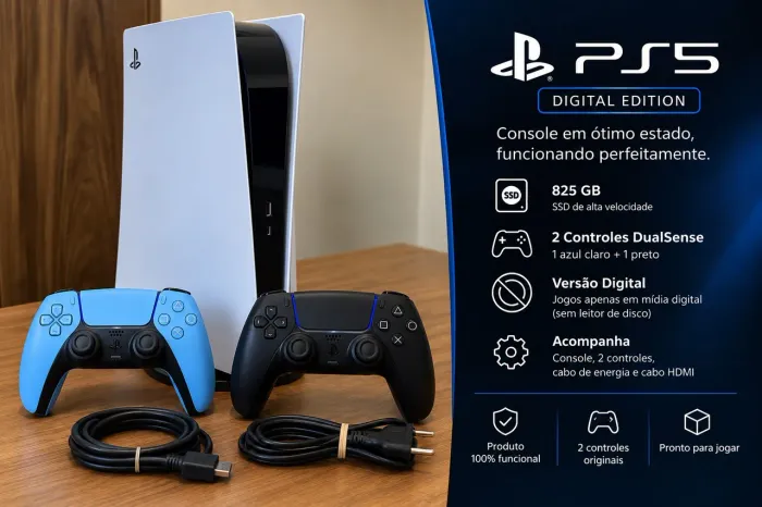 PS5 Fat Digital 825GB - Usado em ótimo estado!!!
