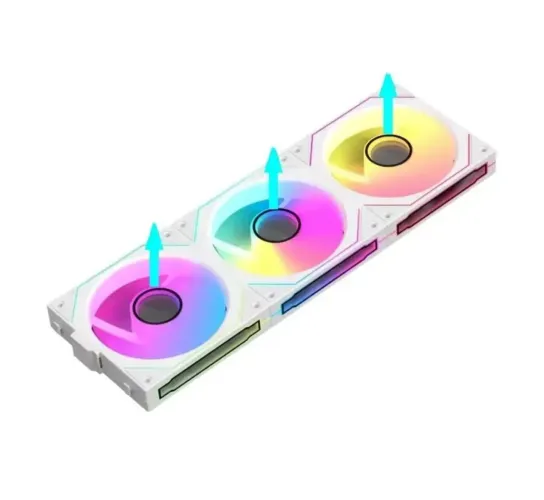 Kit 3 Fans/Ventoinhas Reversa Magnéticas Jumpeak MX120 Argb 1800rpm 60 cfm - Branco