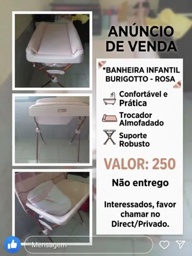Vendo Banheira infantil Burigotto
