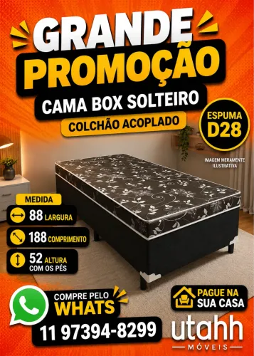 CAMA BOX SOLTEIRO SUPER PROMOÇÃO RECEBA HOJE