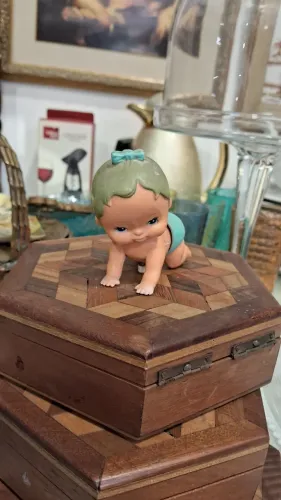Rara mini boneca Patata bebê a corda vintage da Brinquedos Estrela funcionando