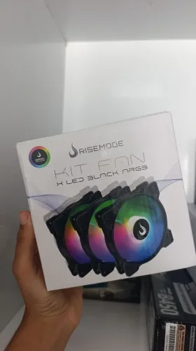 Kit 3 Ventoinhas Rise Mode X ARGB Preto