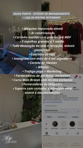Passo ponto espaço de bronzeamento e loja 