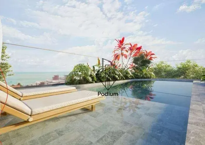 Flats Studio térreo com área privativa á 70m da praia no bairro de Intermares - FL1035