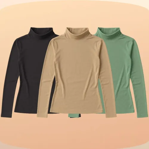 Kit 3 Blusas Femininas Cacharrel Gola Alta Manga Longa | Básica Inverno ?