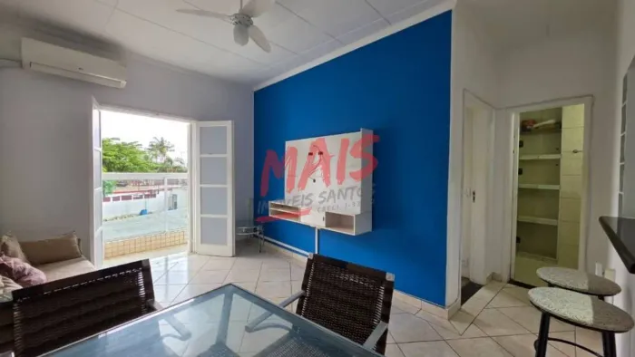Apartamento na praia, com vista para o mar, 1 quarto para alugar - José Menino - Santos/SP