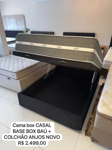Cama de CASAL BAÚ COM COLCHÃO CASAL ANJOS NOVO - Entrego! 