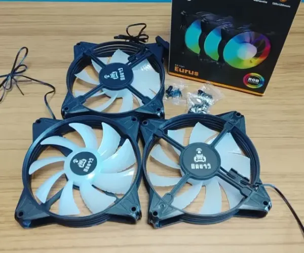 Kit 3 Fans gabinete Computador 120mm