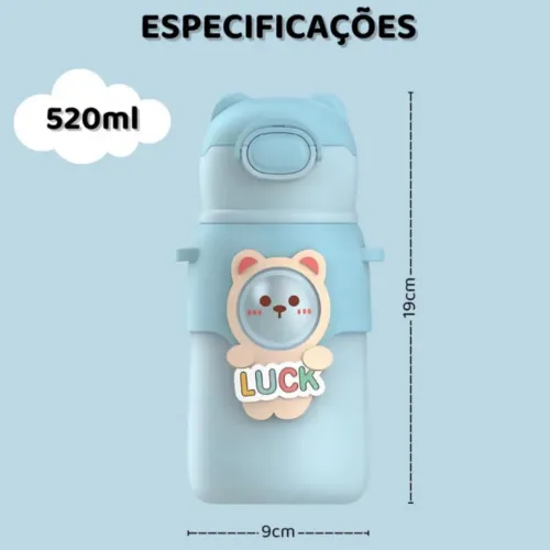Garrafa térmica infantil aço inox *SEM USO*