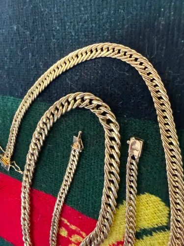 Pulseira Groumet de ouro 18k procedência garantia eterna