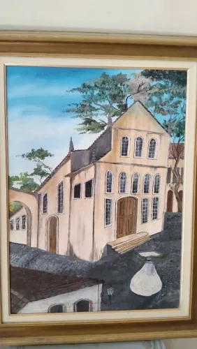 Quadro naif original de Edu Freitas 1999 Ouro Preto 88x68cm