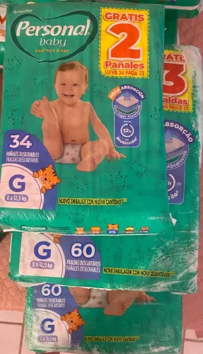 Lote de Fraldas Personal Baby G - Novas e Lacradas