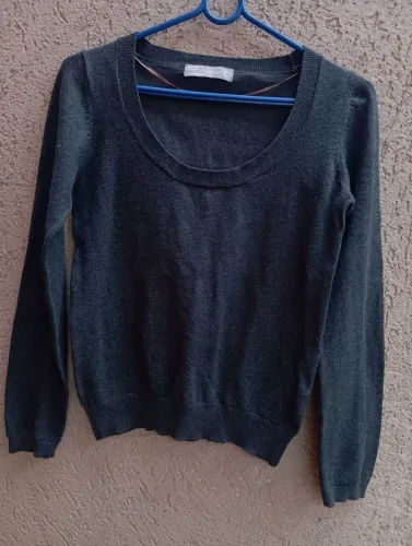 Suéter leve feminino Zara cinza grafite Tam M (tricôt Algodão)
