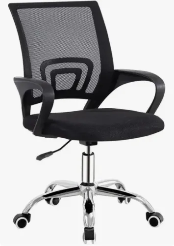 Cadeira Diretor Office Preta Cromada