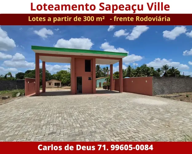 Loteamento em Sapeaçu, com total infraestrutura, lotes a partir de 300 m², frente Rodoviá