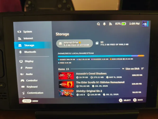 Steam deck LCD 512gb + 1tb