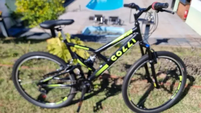 Bike Colli GPS Aro 26 quadro em aço carbono suporta120 kg dupla suspensão 21 marchas nova