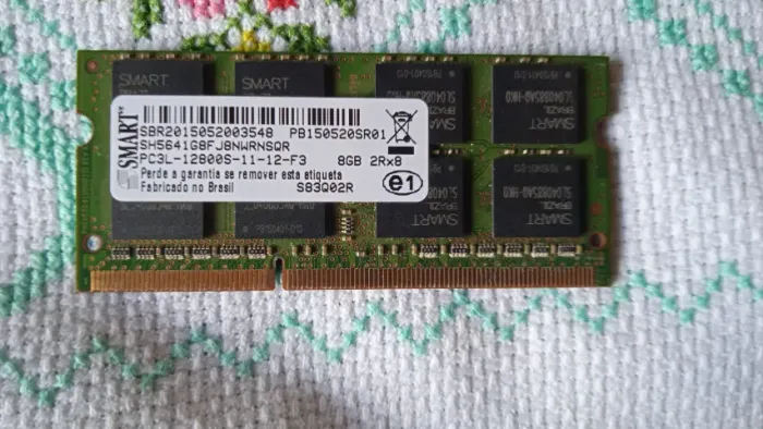 Memória DDR3 de 8Gb para Notebook - Smart PC3L - 12800S FUNCIONANDO 100%