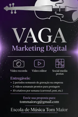 Vaga para marketing digital