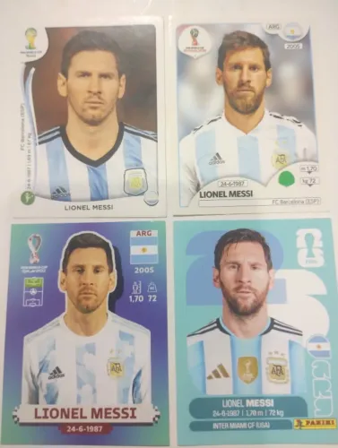 Figurinhas Messi 2014 2018 2022 2026