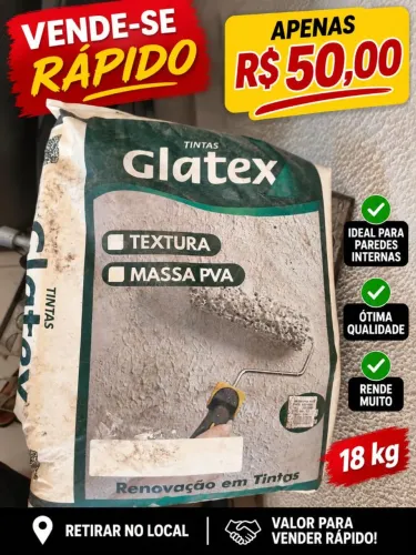 Massa PVA Glatex 18kg - Apenas R$ 50,00 | Vendo Rápido - Buscar no Local!