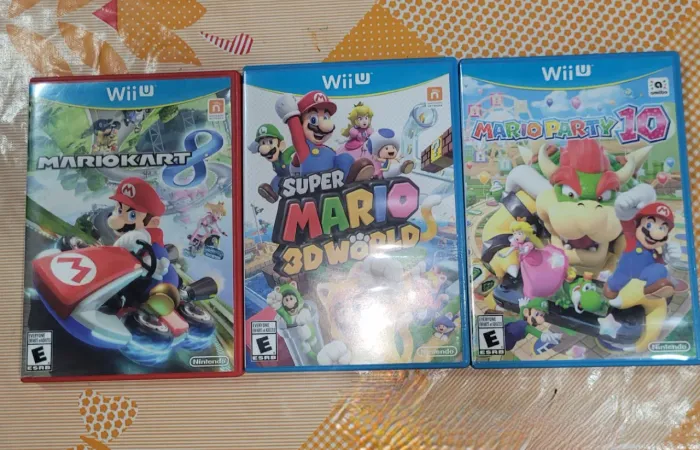 Kit 3 jogos super mario wiiu