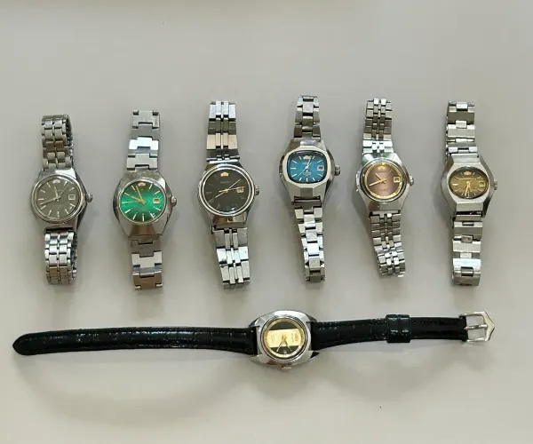 Lote 7 relógios Orient Originais (anos 70 e 80)