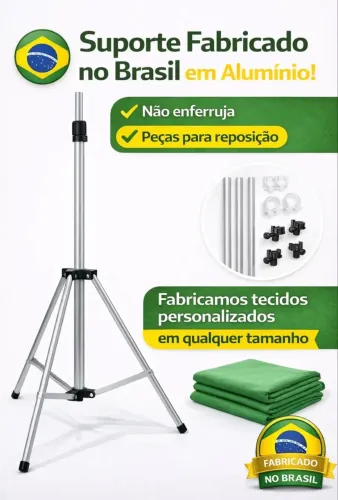 Suporte Fundo Infinito + Chroma Key 3x3+ Bolsa+ 15 Presilhas