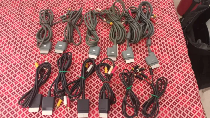 Lote cabos rca e componente originais xbox 360