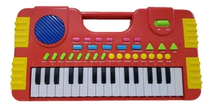 piano teclado musical infantil eletrônico center 32 teclas hy952a