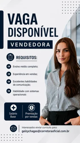 Vendedora Interna - Corretora - Ótima Oportunidade