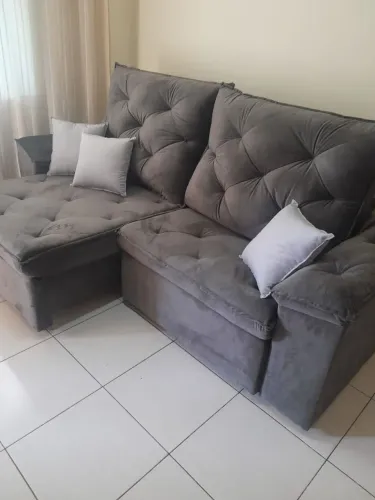 SOFA RETRÁTIL ENCOSTO RECLINAVEL MEDIDA DE 2.50 METROS 2800.00 FAZEMOS NA COR escolhida